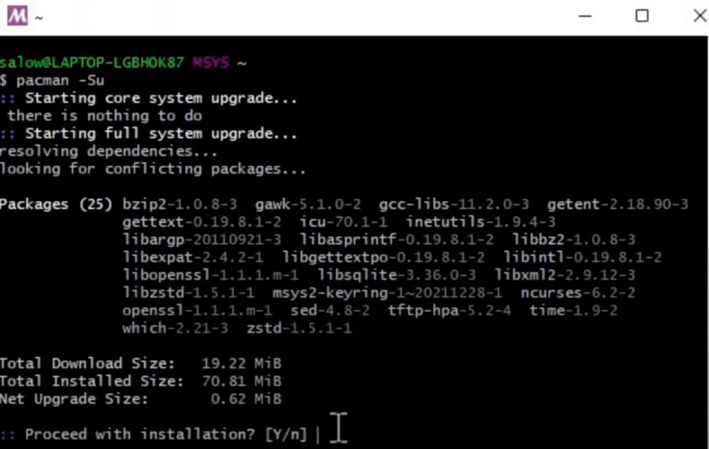 Updating and Building  C/C++ environment for windows installing