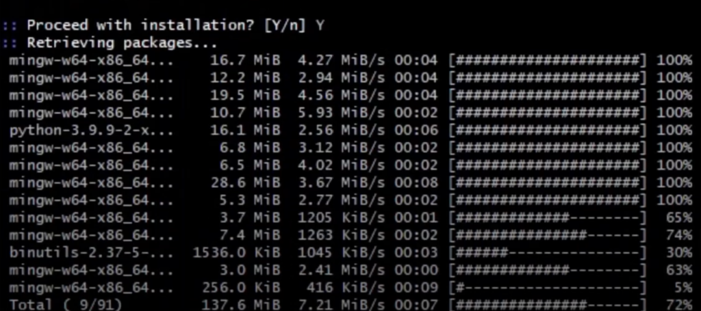 Updating and Building  C/C++ environment for windows installation