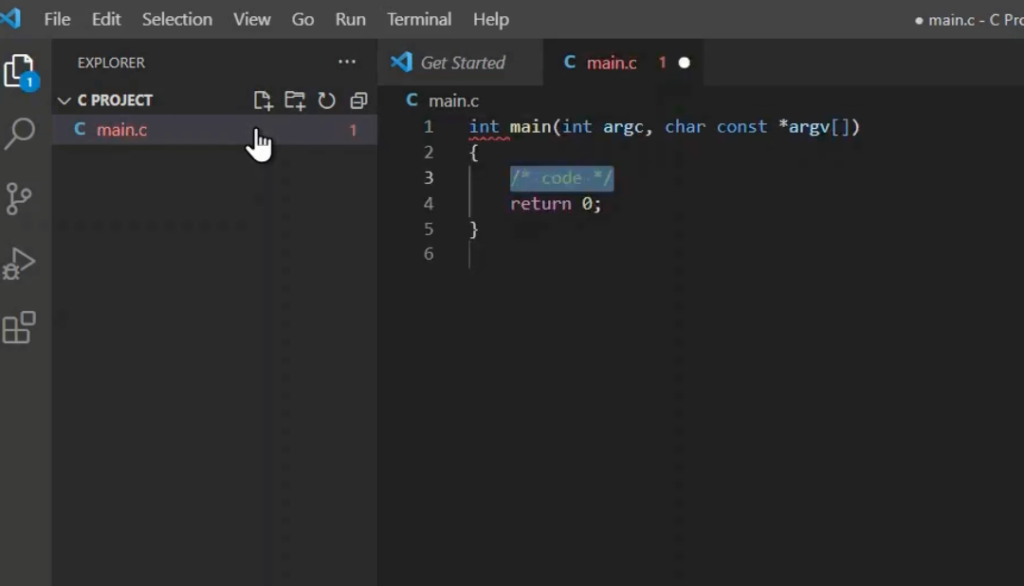 Creating C Program on Visual Studio